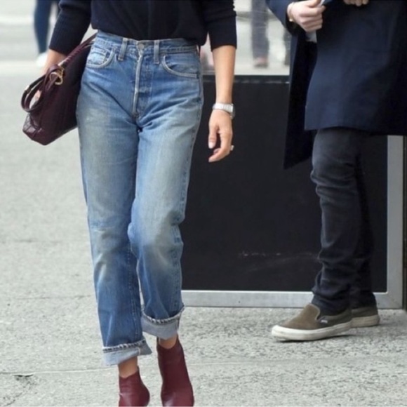 LEVIS Vintage 501 Distressed Classic Wash Straight Leg Jeans - Picture 4 of 16